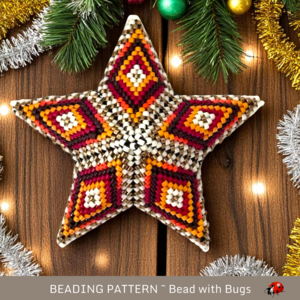 DESERT SUN : 3D Beaded Peyote Star Pattern by Bead with Bugs
