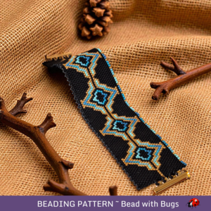 Peyote Stitch WIDE Beaded Bracelet Pattern by Bead with Bugs, Drama Queen, PDF