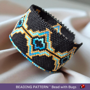 Peyote Stitch WIDE Beaded Bracelet Pattern by Bead with Bugs, Drama Queen, PDF