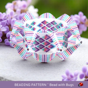 FEATHERS Winged Bangle Pattern - Peyote & Herringbone Stitch Bracelet Design