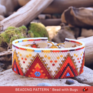FIRE AND ICE: A Peyote Stitch Beaded Bracelet Pattern by Bead with Bugs