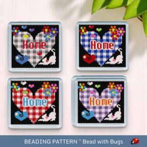 COUNTRY HOME Themed Set: Peyote Stitch Beaded Coaster Pattern by Bead with Bugs