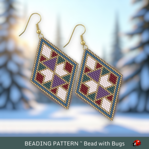 MODERN MOSAIC:  Brick Stitch Beaded Earrings Pattern by Bead with Bugs