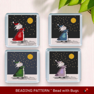 SANTA COLLECTION:  Beaded Coaster Pattern Set