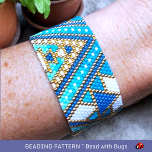 THE BLUES: A Peyote Stitch Beaded Bracelet Pattern by Bead with Bugs