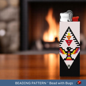 THUNDERBIRD:  Peyote Stitch Beaded Lighter Cover by Bead with Bugs
