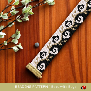 CLIMBING ROSES:  A Loom Beaded Bracelet Pattern by Bead with Bugs