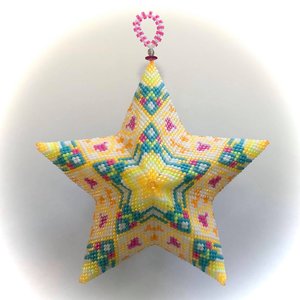 LIMONCELLO: 3D Beaded Peyote Star Pattern by Bead with Bugs