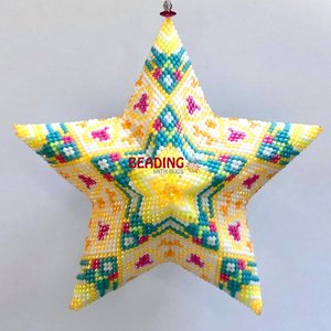 LIMONCELLO: 3D Beaded Peyote Star Pattern by Bead with Bugs