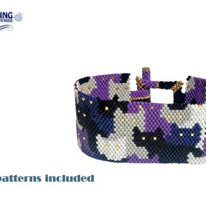 THE CAT CROWD: A Peyote Stitch Beaded Bracelet Pattern by Bead with Bugs