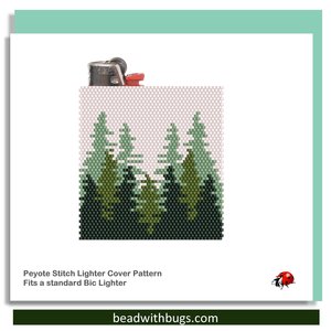 DEEP WOODS:  Peyote Stitch Beaded Lighter Cover by Bead with Bugs