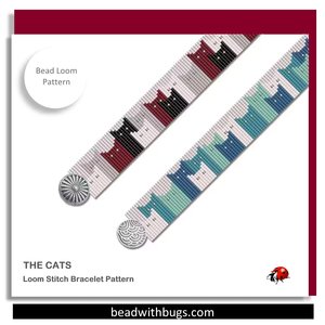 Loom Beaded Bracelet Pattern by Bead with Bugs, THE CATS, PDF