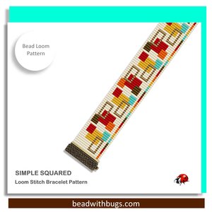 Loom Beaded Bracelet Pattern by Bead with Bugs, SIMPLY SQUARED, PDF