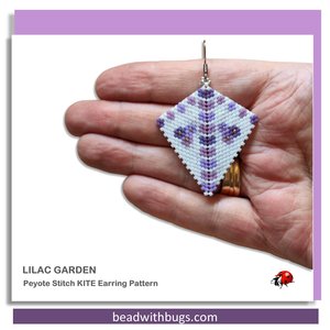 LILAC GARDEN: Peyote Stitch Beading Pattern by Bead with Bugs