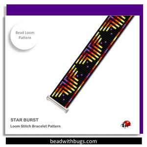Loom Beaded Bracelet Pattern by Bead with Bugs, STARBURST, PDF