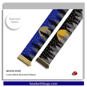 Loom Beaded Bracelet Pattern by Bead with Bugs, MOON RISE, PDF