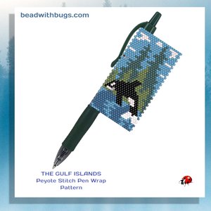 BEADED PEN COVER, Pilot G-2 beaded pen cover pattern, The Gulf Islands