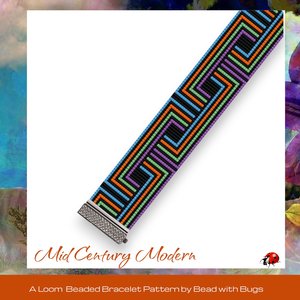 Loom Beaded Bracelet Pattern by Bead with Bugs, MIDCENTURY MODERN, PDF
