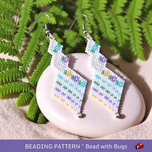 Brick Stitch Beaded Earrings Pattern: Pretty Pastels (PDF Pattern)