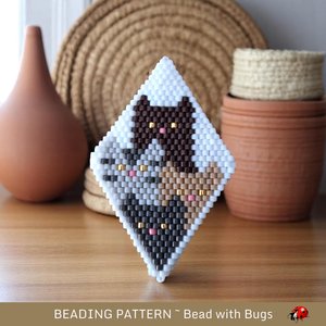 THE CATS beaded Peyote Stitch POD Pattern.