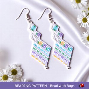 Brick Stitch Beaded Earrings Pattern: Pretty Pastels (PDF Pattern)