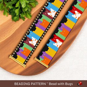 Peyote Stitch Beaded Bracelet Pattern (PDF), HAPPY CATS