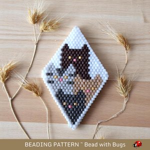 THE CATS beaded Peyote Stitch POD Pattern.