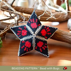 Unique SILENCED 3D Star Pattern - Black with Red Hand and Silver Details.