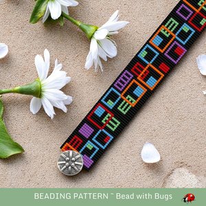 Loom Beaded Bracelet Pattern by Bead with Bugs, BOXED IN, PDF