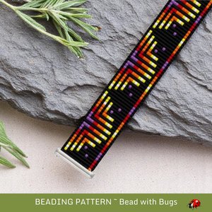 Loom Beaded Bracelet Pattern by Bead with Bugs, STARBURST, PDF