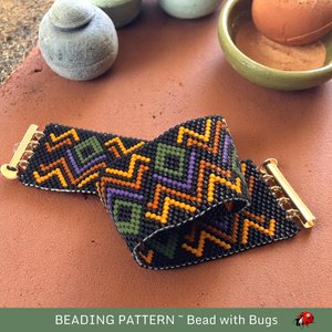 Peyote Stitch Beaded Bracelet and Earrings Pattern Set, Earthbound, PDF
