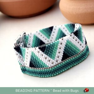 THE ABYSS, Peyote Stitch Beaded Bracelet and Earrings Pattern Set, PDF
