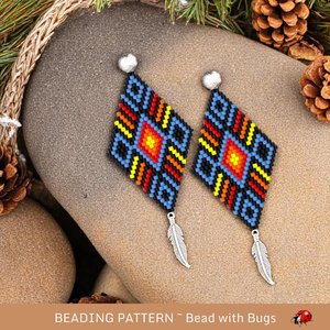 Peyote Stitch Beaded Bracelet and Earrings Pattern Set, The Plains, PDF