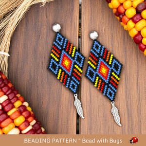 Peyote Stitch Beaded Bracelet and Earrings Pattern Set, The Plains, PDF