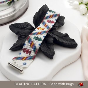 Peyote Stitch Beaded Bracelet and Earrings Pattern Set, Autumn Winds, PDF