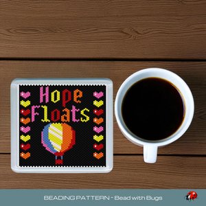 Peyote Stitch Beaded Coaster Pattern by Bead with Bugs, HOPE FLOATS