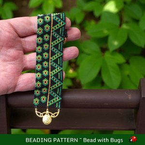 Peyote Stitch Beaded Bracelet Pattern, LILY PAD, PDF