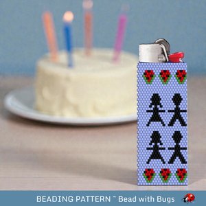 Peyote Stitch Beaded Lighter Cover, FOR THE CHILDREN-Palestine by Bead with Bugs