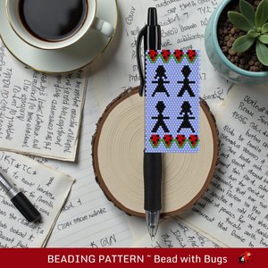 Peyote Stitch Beaded Pen Wrap FOR THE CHILDREN Palestine, Beaded Pen Wrap Cover for Pilot G2 Pen