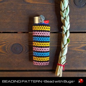 Tubular Peyote Stitch Beaded Lighter Cover using Seed Beads, STRIPES