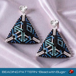 Peyote Stitch Triangle Earrings, Island Blues
