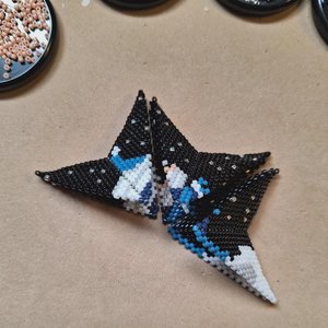 Santa in the Stars Peyote Stitch Beaded Star Pattern