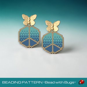 WORLD PEACE Brick Stitch Beaded Earrings Pattern , PDF