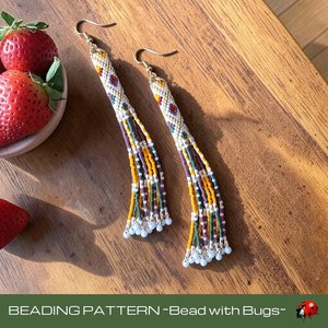 Peyote Stitch Fringed Tube Earring Pattern, AUTUMN ZONE