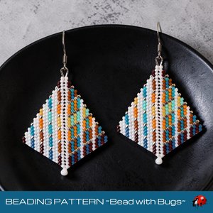Peyote Stitch, Kite Earring Beading Pattern SUMMER SAVORY