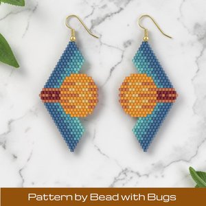 Brick Stitch Earrings Pattern, METEORITE Earrings (PDF)