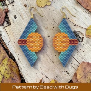 Brick Stitch Earrings Pattern, METEORITE Earrings (PDF)