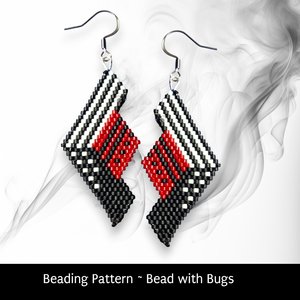 Brick Stitch Earrings Pattern, DRAMATIC TRIANGLE Earrings (PDF)