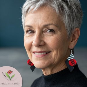 Brick Stitch Earrings Pattern, DRAMATIC Earrings (PDF)