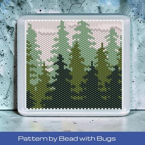 Peyote Stitch Beaded Coaster Pattern by Bead with Bugs, DEEP WOODS